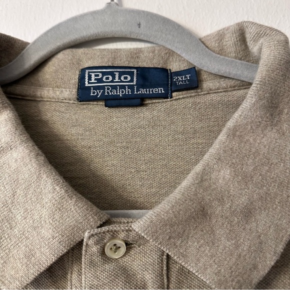Ralph Lauren Men's Tan Long Sleeve Polo Shirt Size 2XLT Preppy - Picture 11 of 11